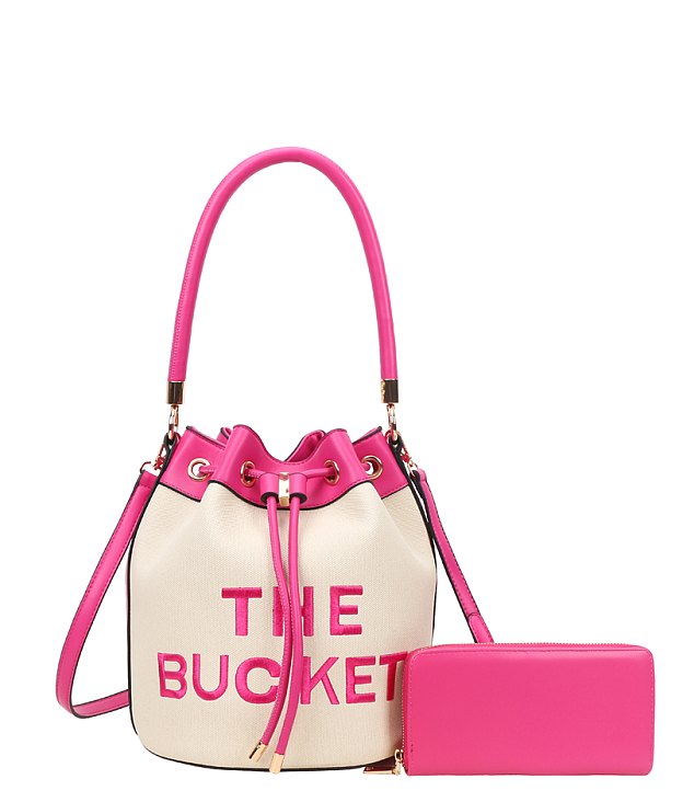 Salza Bucket Canvas Hobo with Wallet