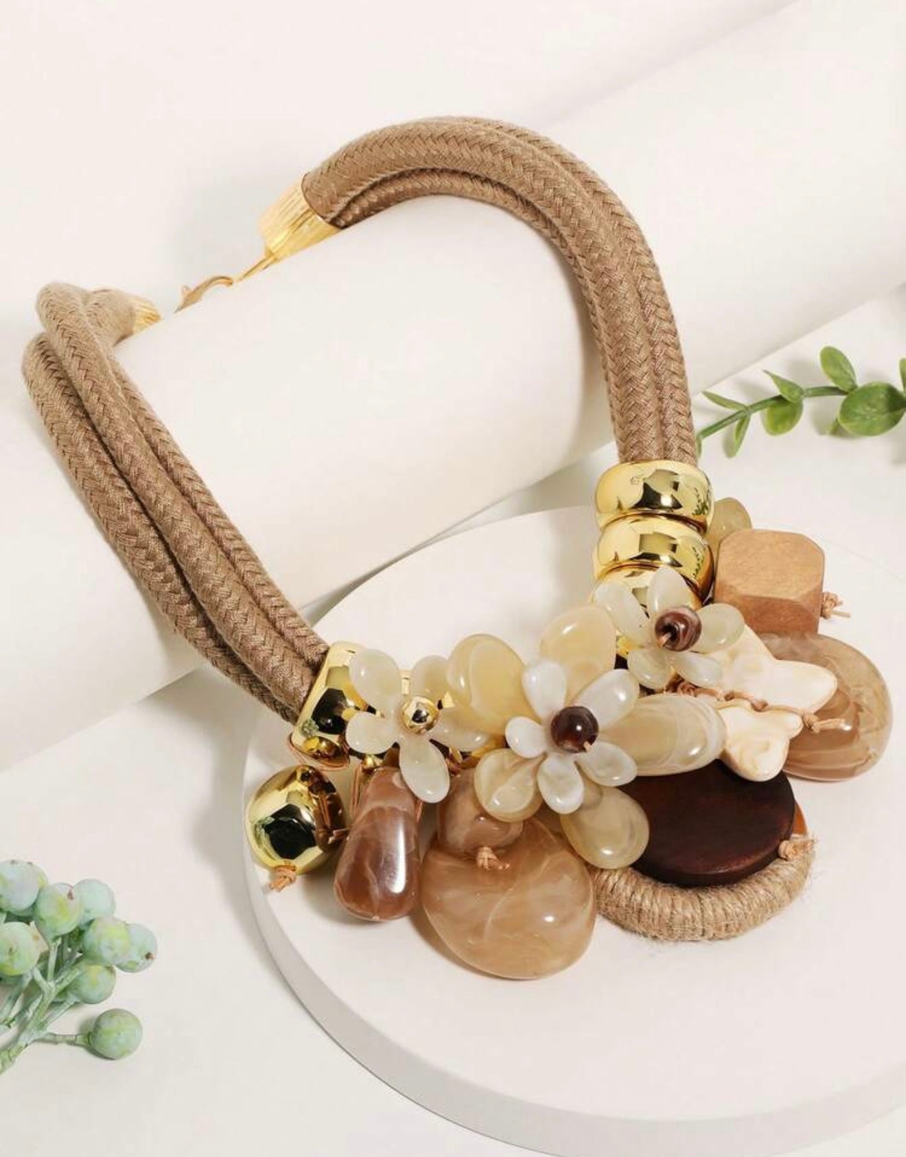 Bohemian Woven & Wood Necklace
