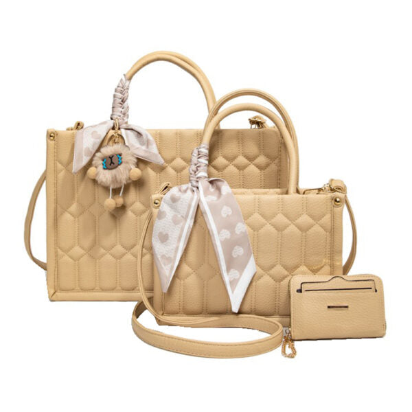 LISA QUILTED SATCHEL W MATCHING BAG & WALLET SET