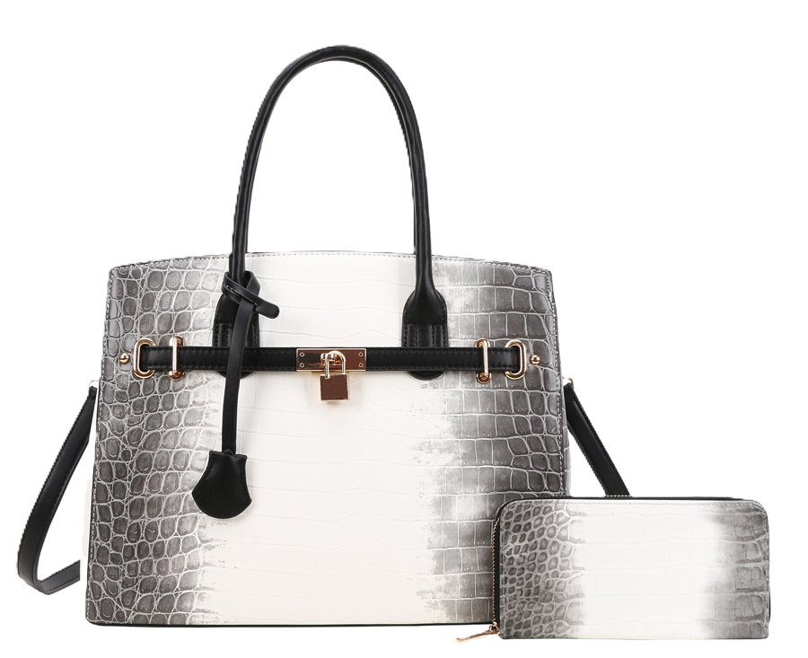 Betsy Croc Satchel Set + Wallet