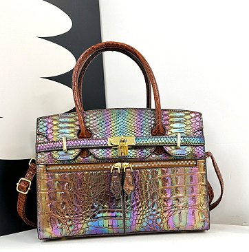 Blanche Padlock Multi Tone Satchel