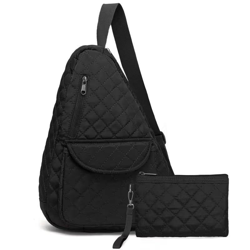 Nylon Sling Bag with Wallet/Wristlet