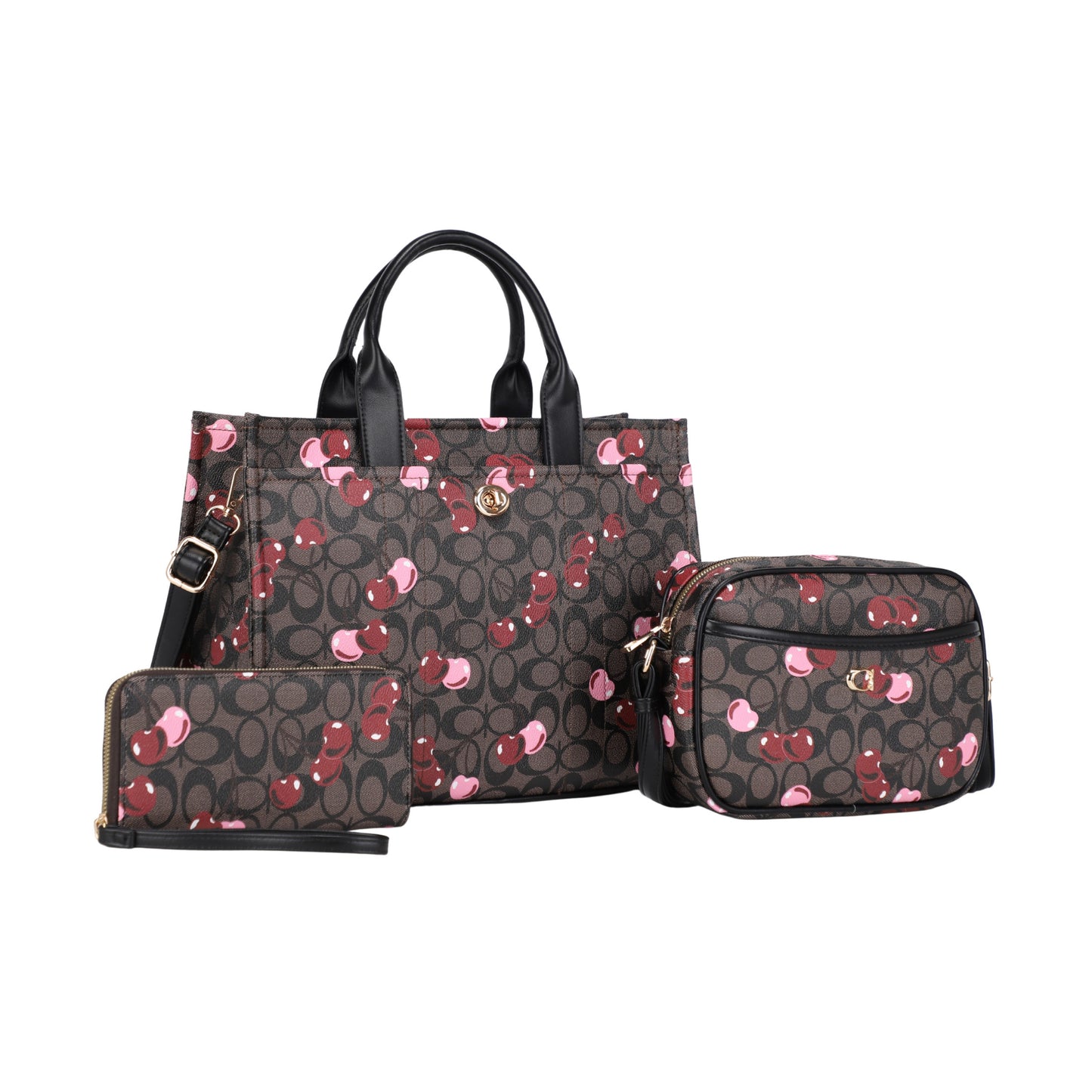 Cherry Cheer Handbag with Complimentary Handbag & Wallet