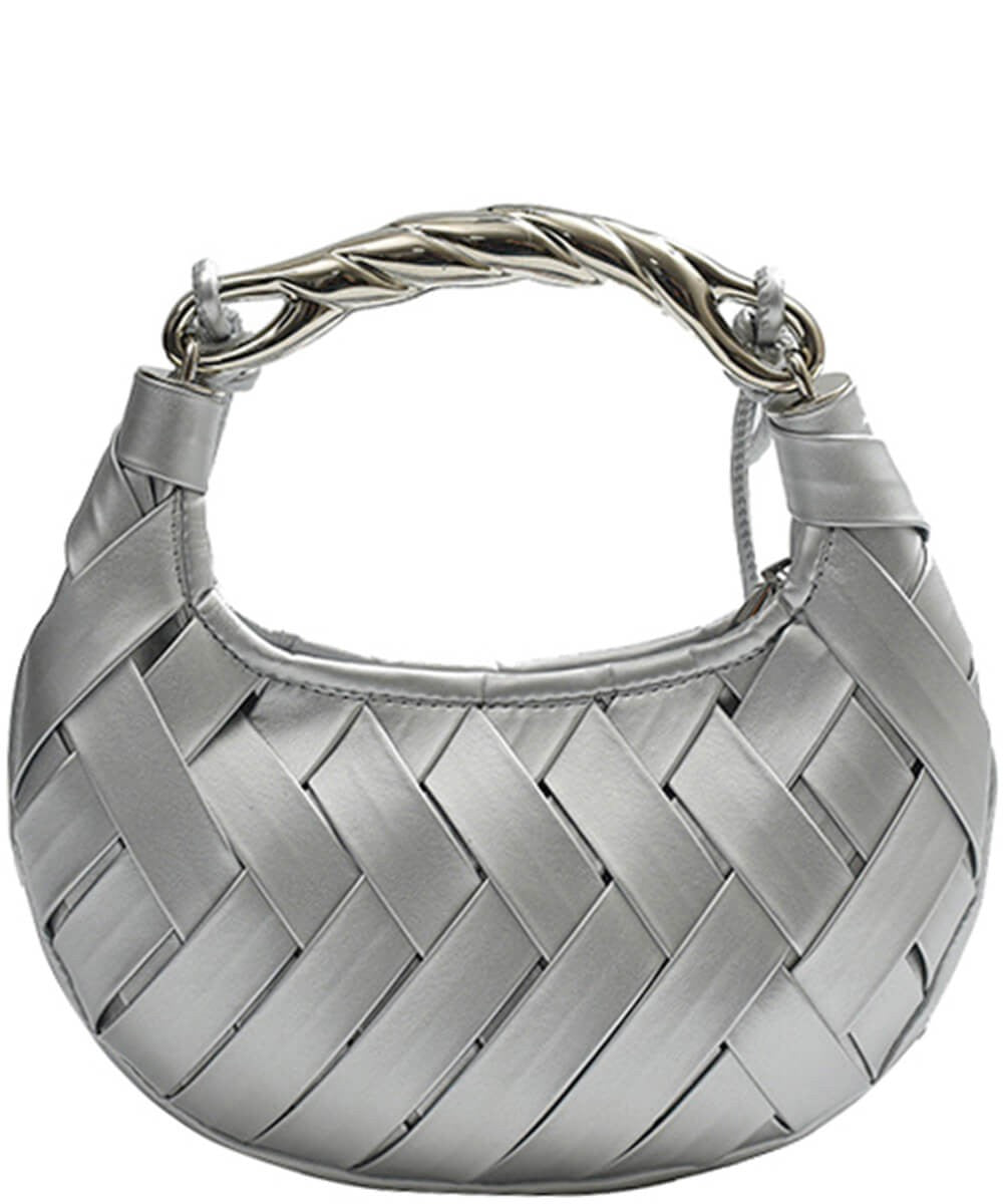 Weaved Crescent Handbag