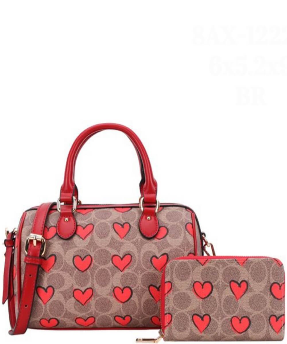 Heart Monogram Shoulder Bag