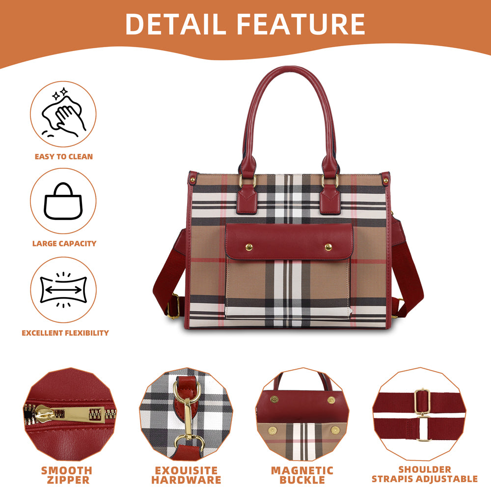 Stanton Plaid Tote (Hunter Green)
