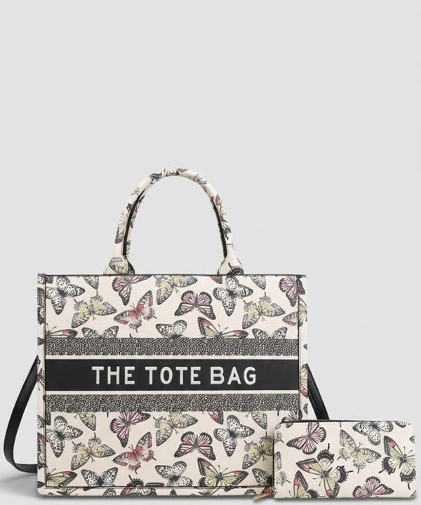 Butterfly Tote with Complimentary Wallet