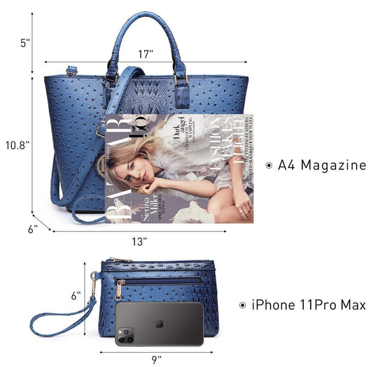 Kelly Embossed Tote with Matching Wallet