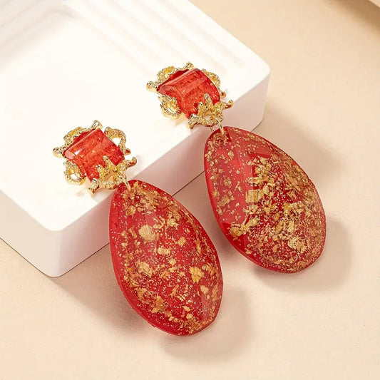 Boho Vibrant Resin Earrings