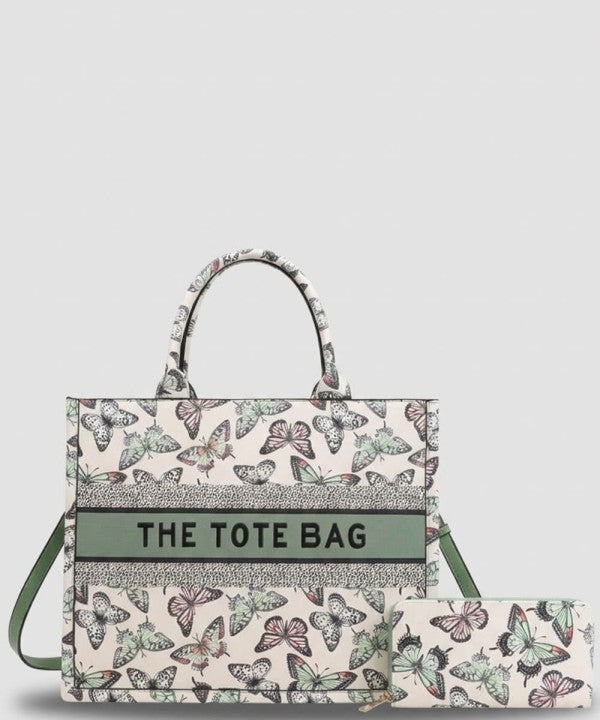 Butterfly Tote with Complimentary Wallet