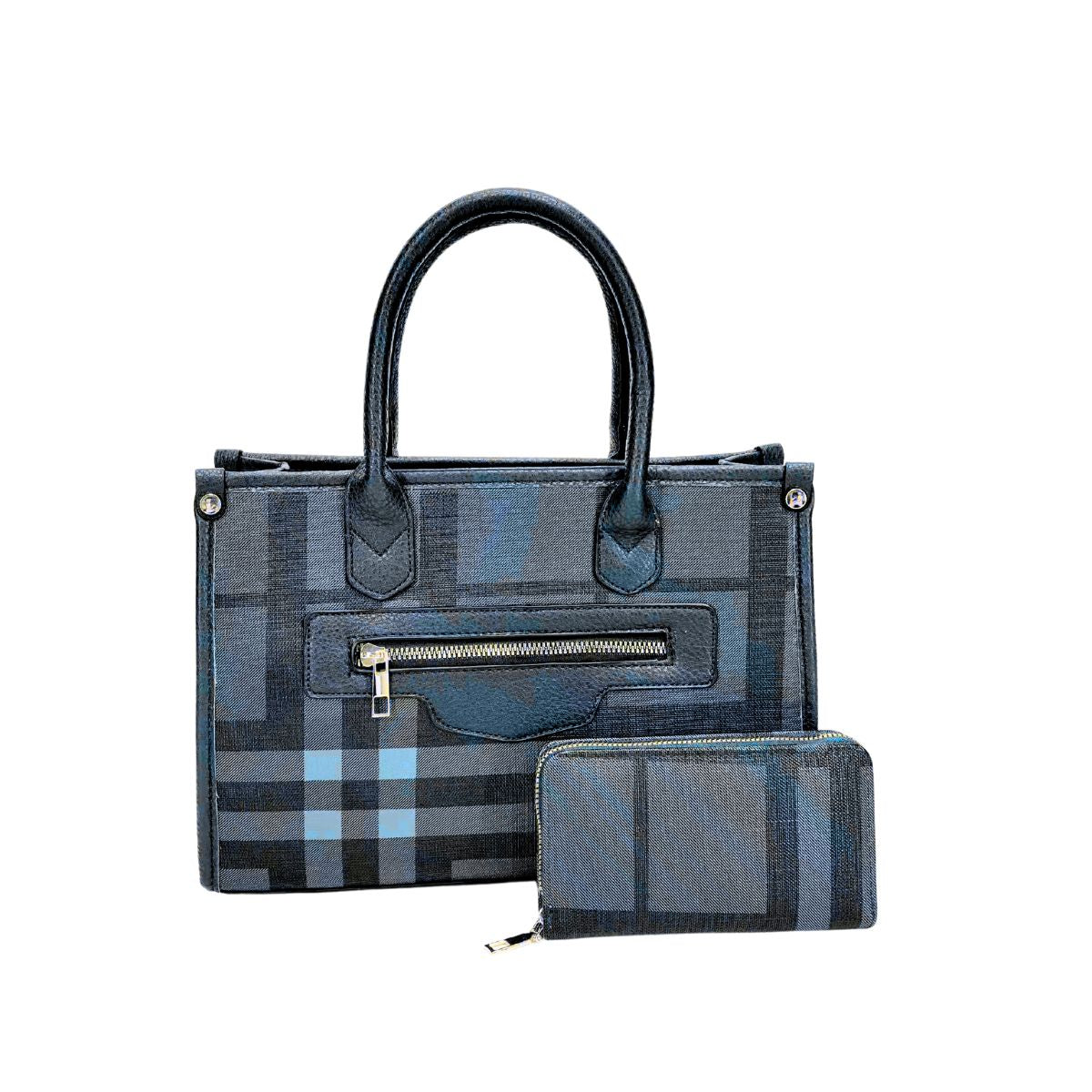 British Plaid Tote with Wallet