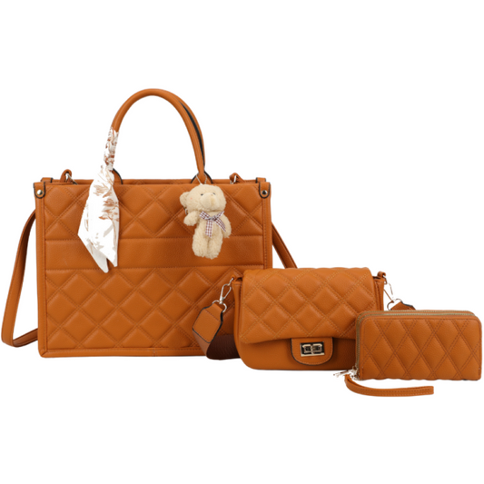Stormy 3- Piece Quilted Handbag Set