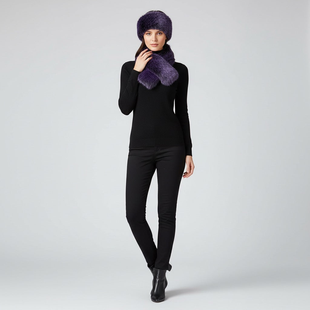 Fashion Faux Fur Scarf & Head Wrap Set