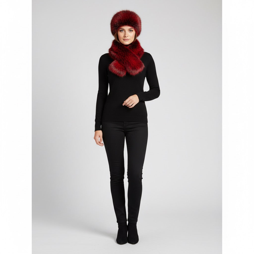 Fashion Faux Fur Scarf & Head Wrap Set