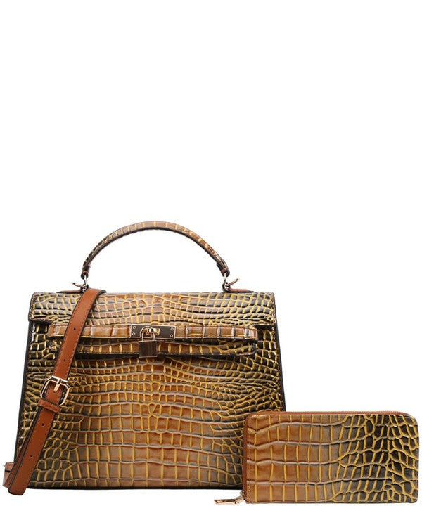 Blaze Padlock Satchel with Complimentary Wallet