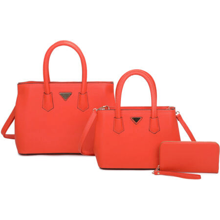 Triangle Accent Handbag Set