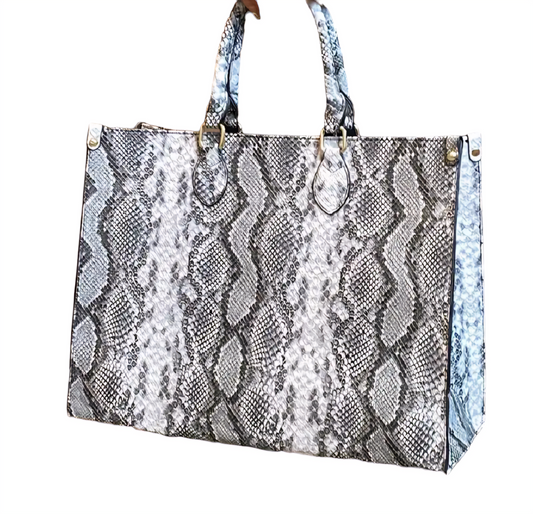 Lux Tote Handbag with Matching Clutch/Cosmetic Bag