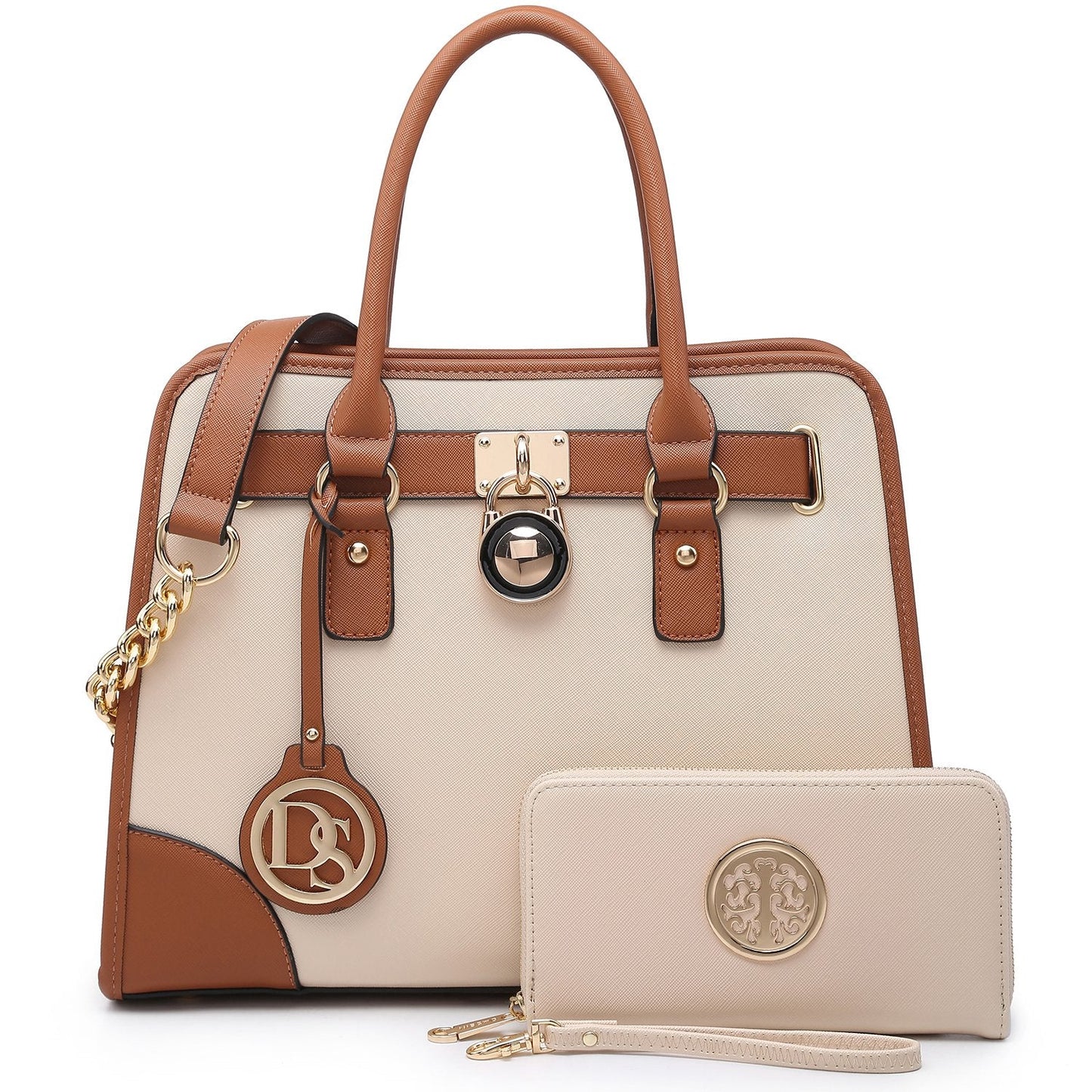 Alice Two-Tone Handbag with Matching Wallet