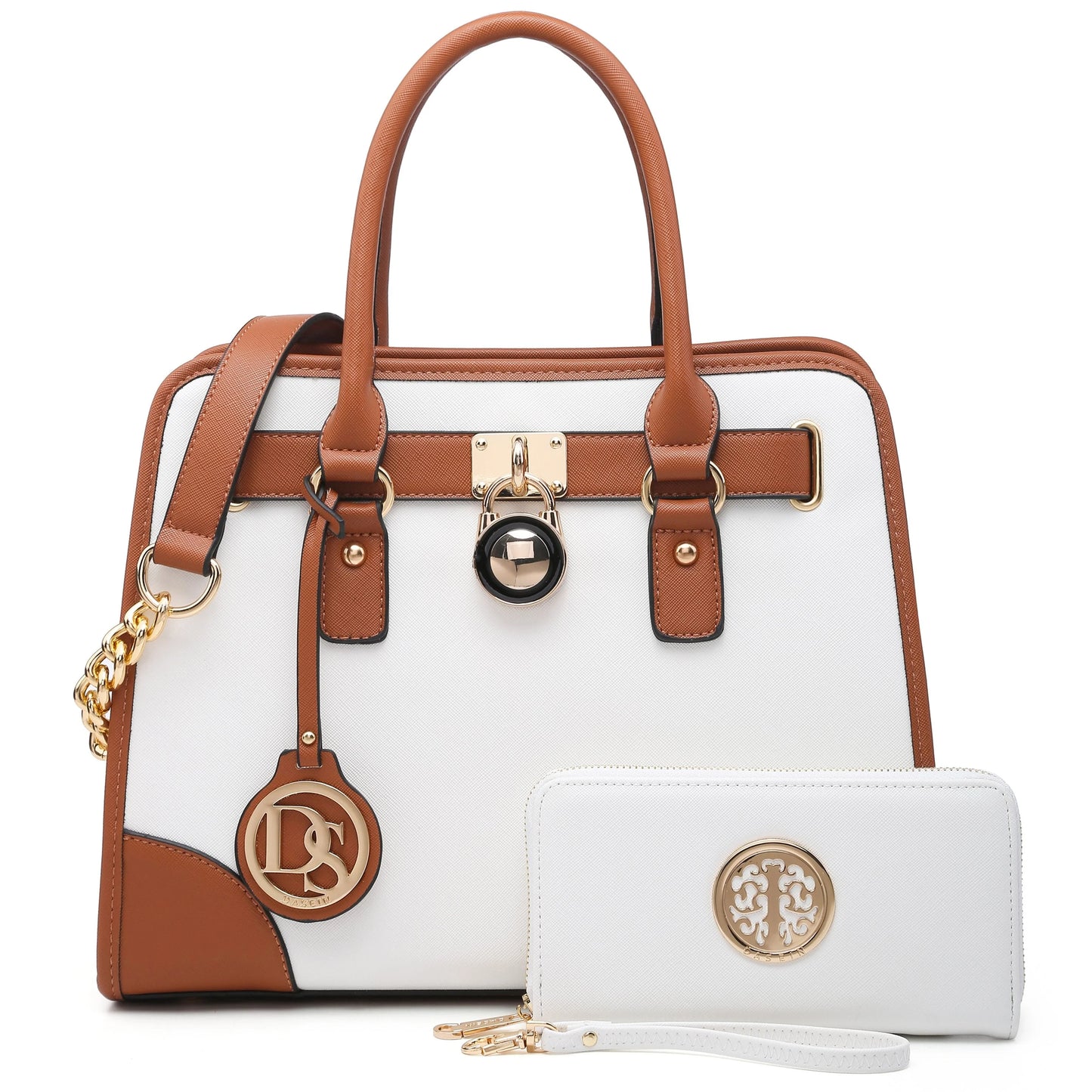 Alice Two-Tone Handbag with Matching Wallet