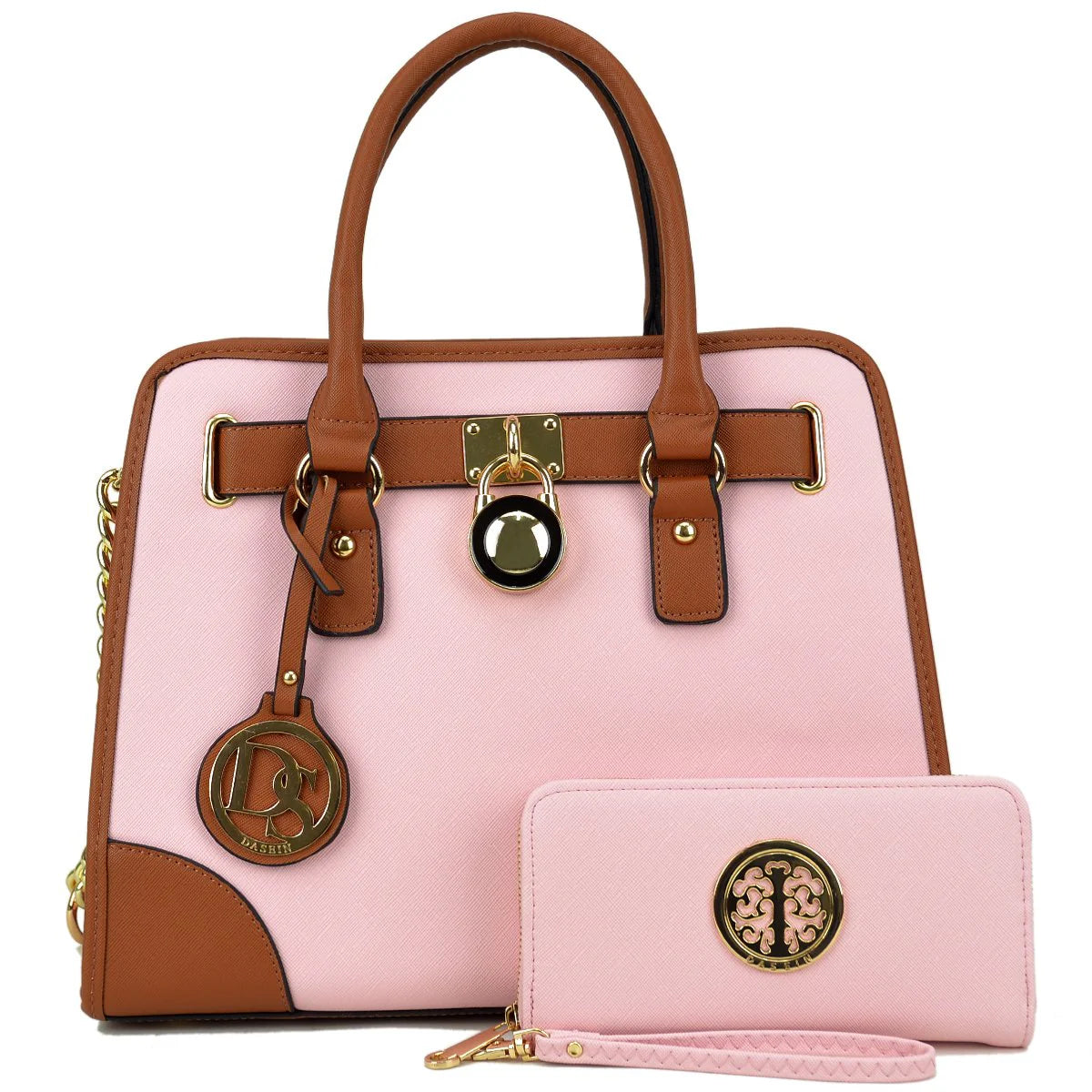Alice Two-Tone Handbag with Matching Wallet