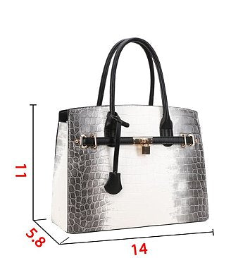 Betsy Croc Satchel Set + Wallet
