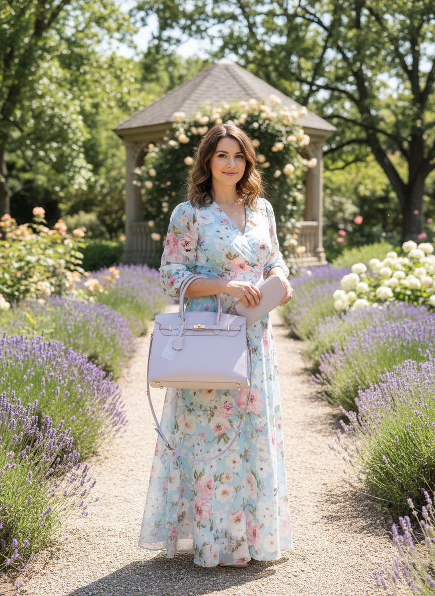 Lavender Satchel with Wallet