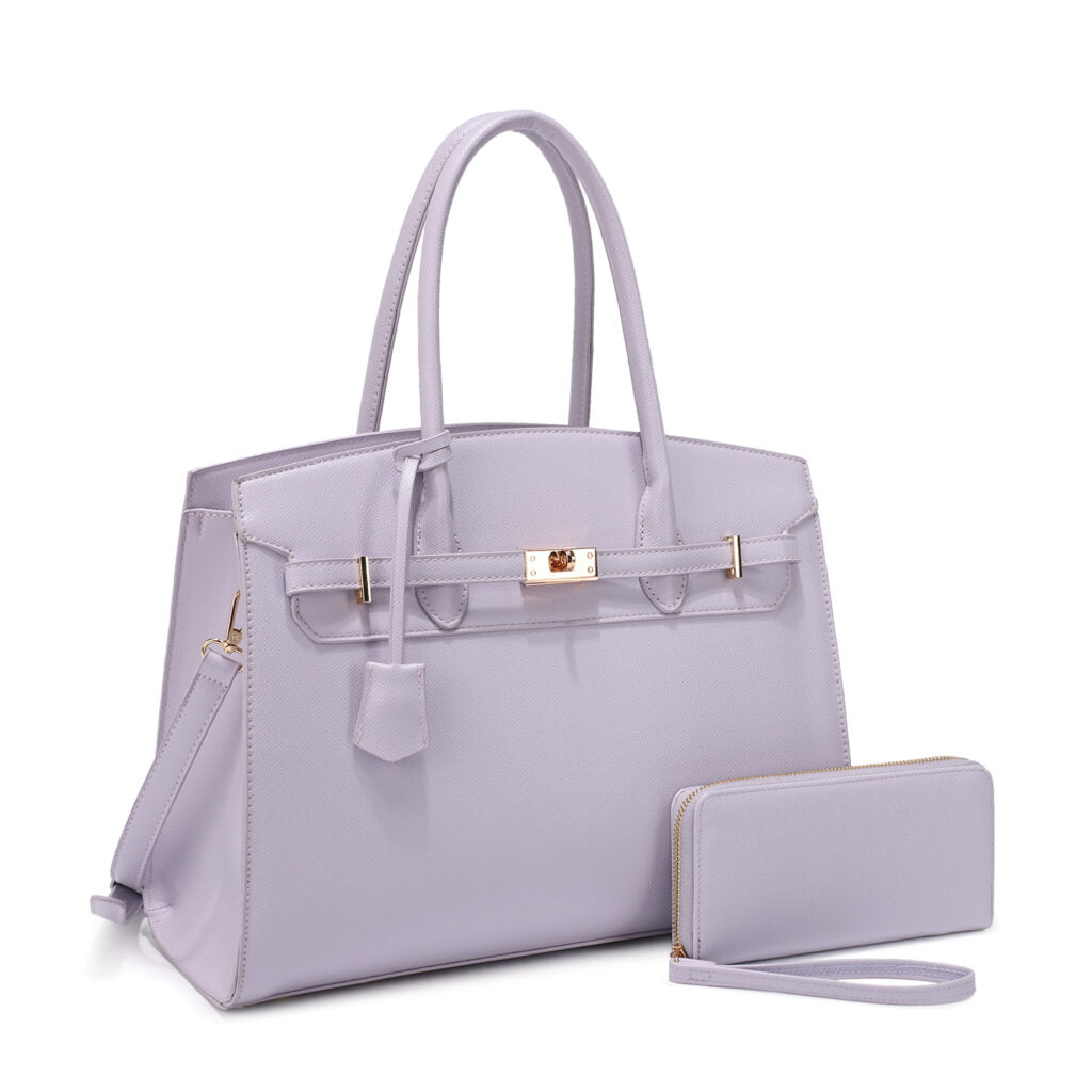 Lavender Satchel with Wallet