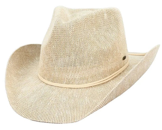 Metallic Band Trim Cowboy Hat